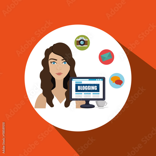 woman blogs web vector illustration graphic eps 10