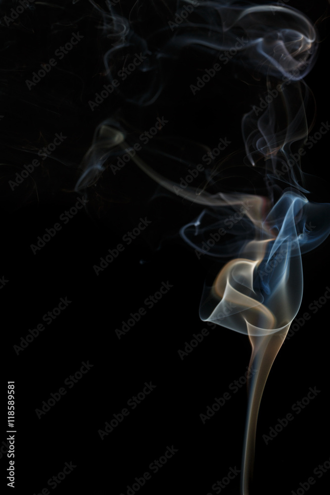 Abstract blue smoke from aromatic sticks. Abstract blue smoke from aromatic sticks.