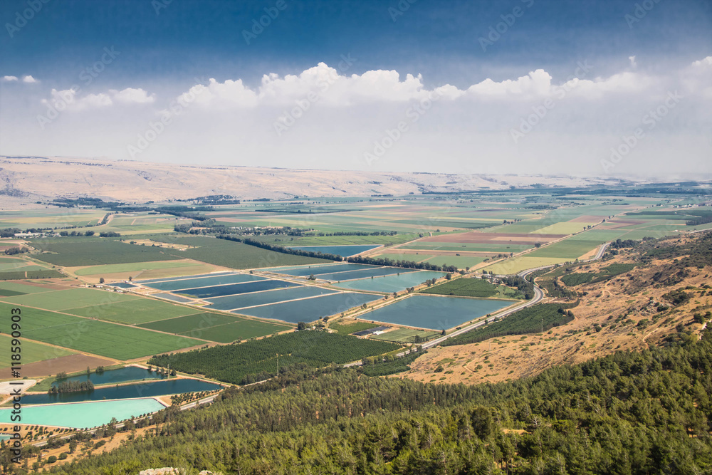 Panoramic spring landscape of Israel