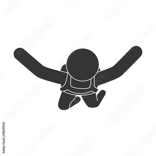 parachute skydiving sport extreme sky air man vector illustration 