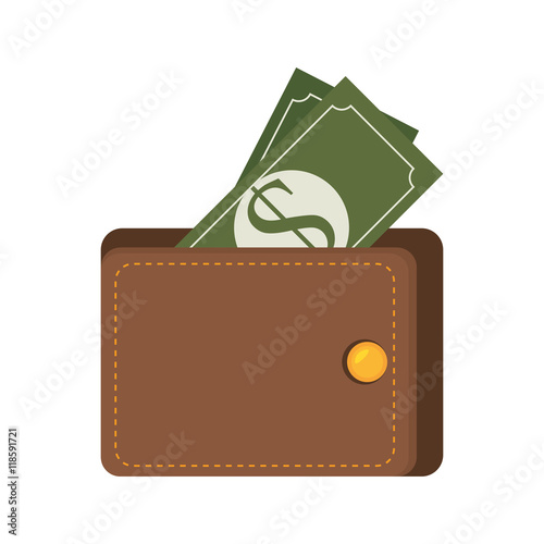 bill money wallet cash economy financial fortune rich bank vector illustration 