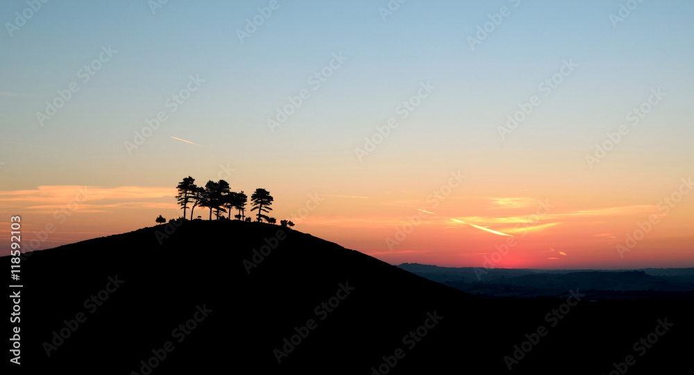 Sunrise over Colmer's Hill in Devon, England