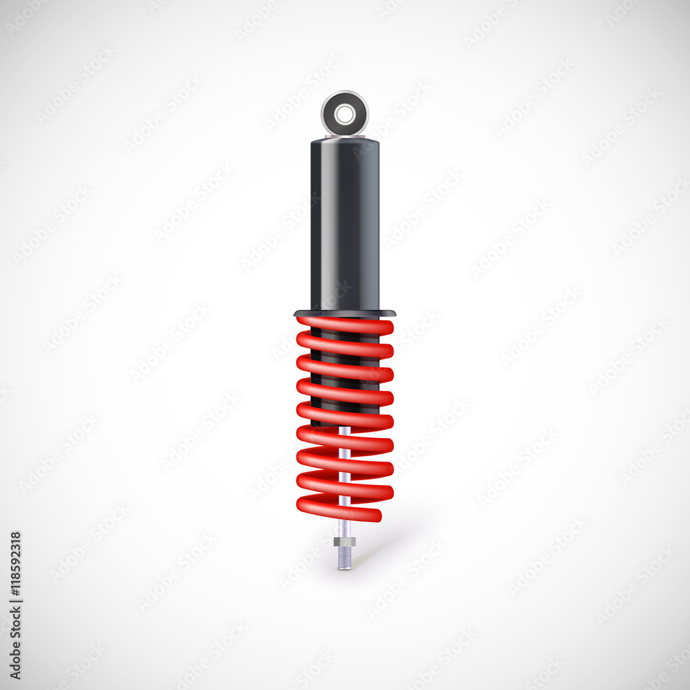 Car shock absorber and spring.