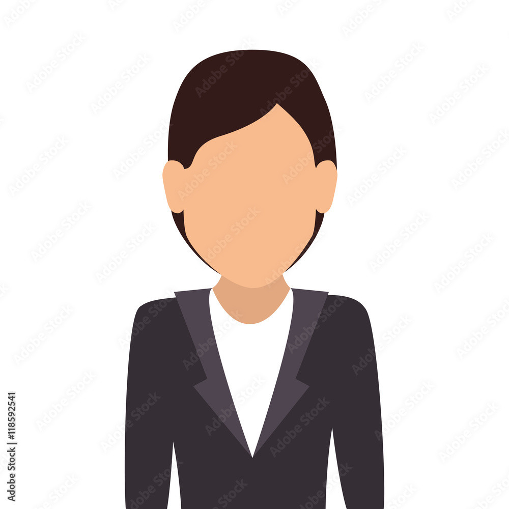 women business suit face leader executive office work professional  vector illustration  