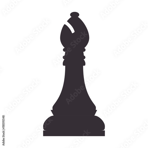 Fototapeta chess piece bishop game chessboard strategy vector illustration