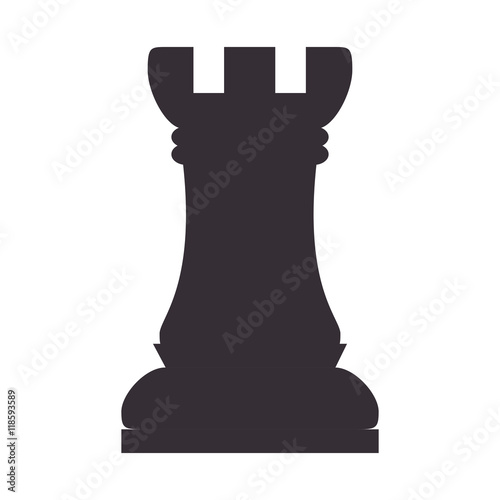chess piece game win rook chessboard strategy vector illustration