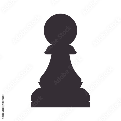 chess piece game pawn win focus chessboard strategy vector illustration
