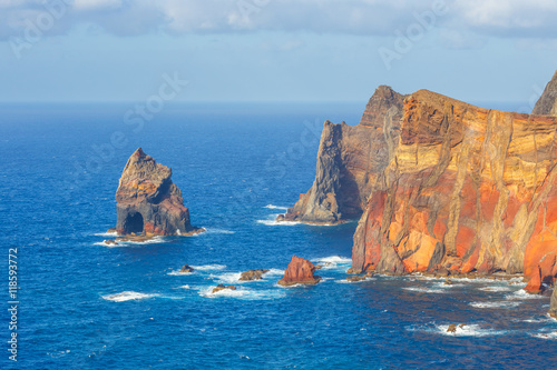cliffs at the Ponta de Sao Lourenco, Madeira, Portugal