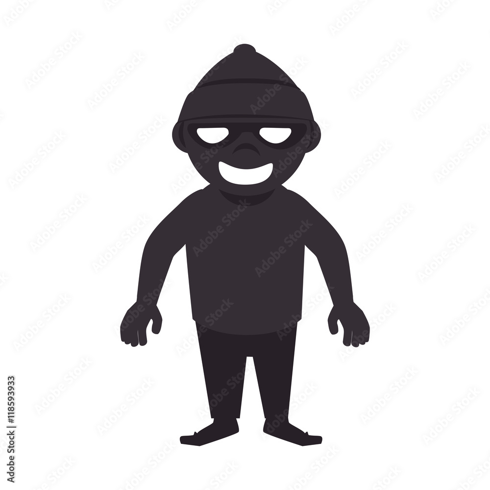 robber thief criminal hat black man smiling theft vector illustration robber thief criminal hat black man smiling theft vector illustration