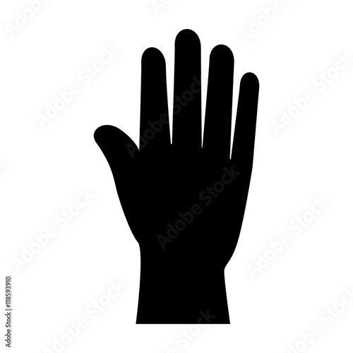 hand palm finger human stop gesture silhouette vector illustration
