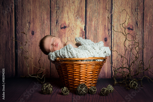 Neugeborenes Baby, Newborn, Vintage photo