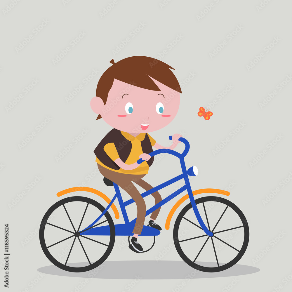 Boy ride bicycle Boy ride bicycle