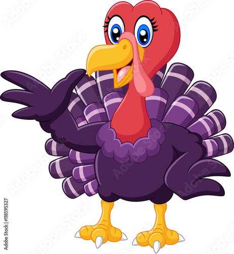 Cartoon turkey presenting