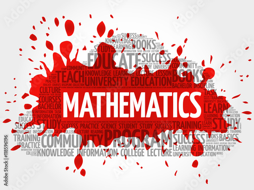 Mathematics word cloud collage, education concept background