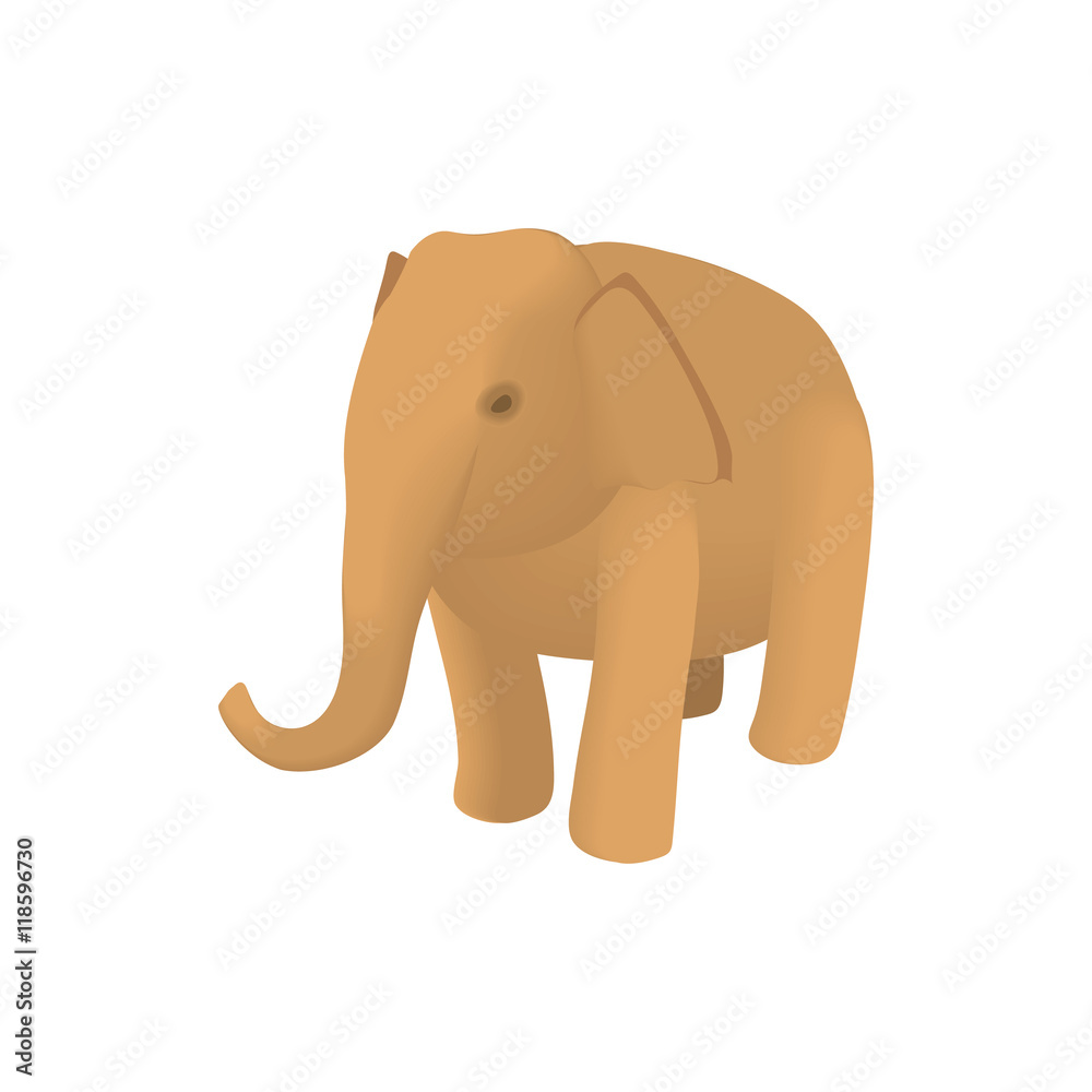 Fototapeta premium Elephant icon in cartoon style isolated on white background. Animal symbol