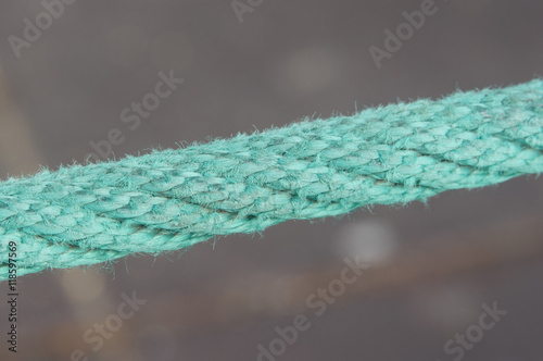 Green rope closeup