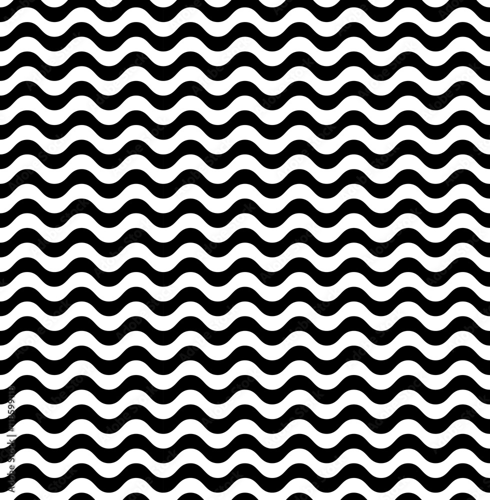 Waves seamless pattern in black and white Waves seamless pattern in black and white