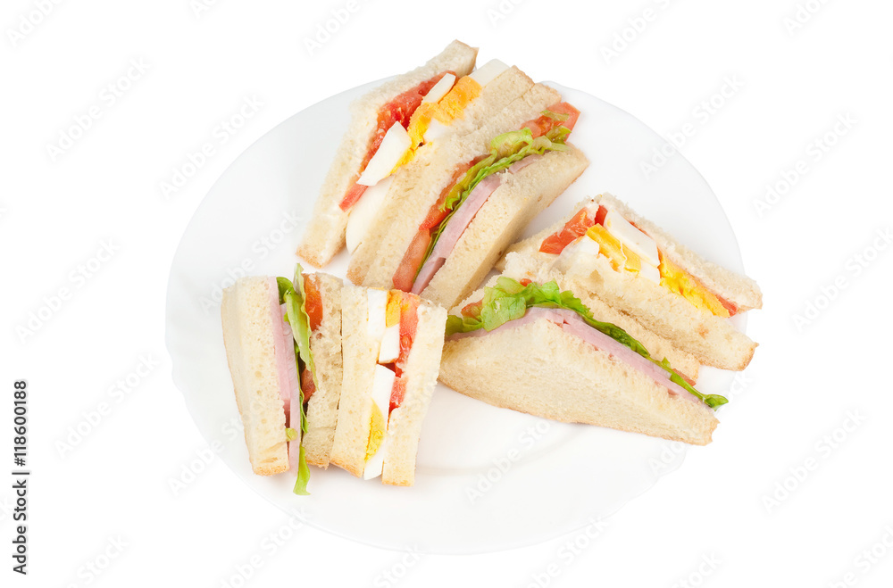 A selection of Sandwiches with various fillings A selection of Sandwiches with various fillings