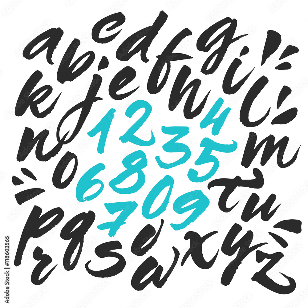 Handwritten brush alphabet Handwritten brush alphabet