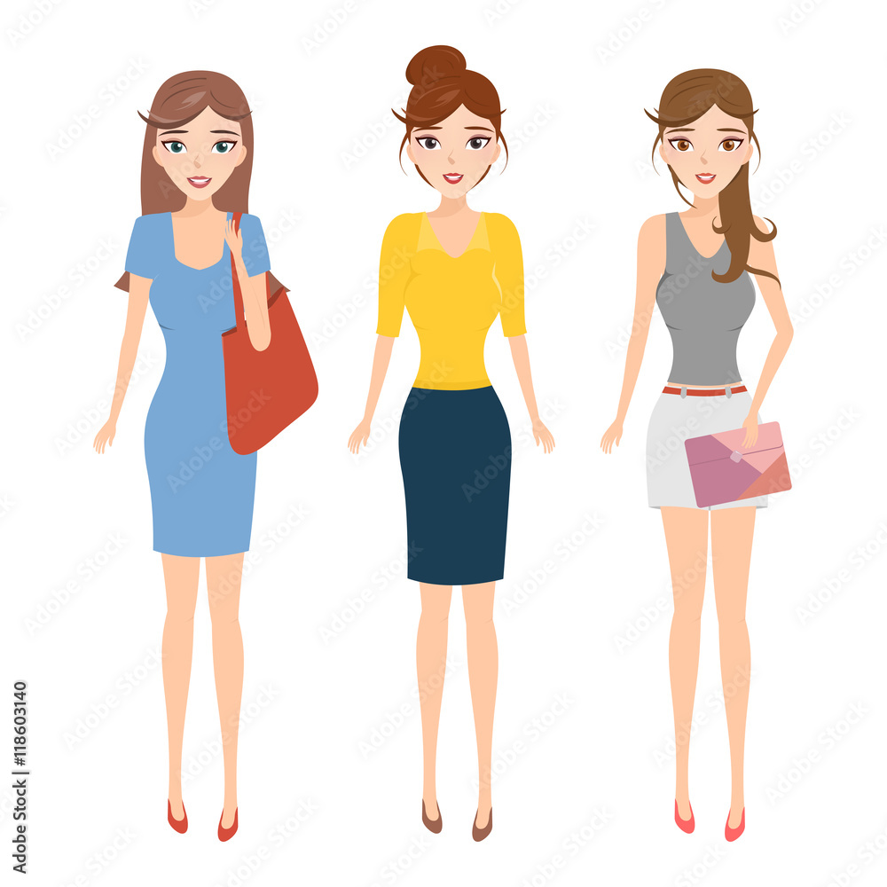 Set of beautiful woman character. people character. Set of beautiful woman character. people character.