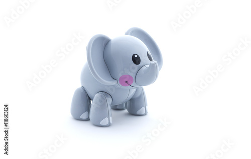 Toy elephant on a white background