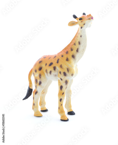 Toy giraffe on a white background