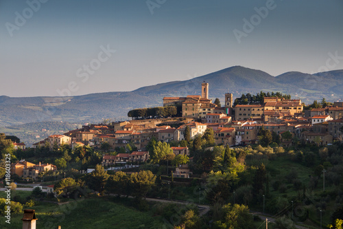 Montescudaio, Tuscany, Italy,  view of the ancient village