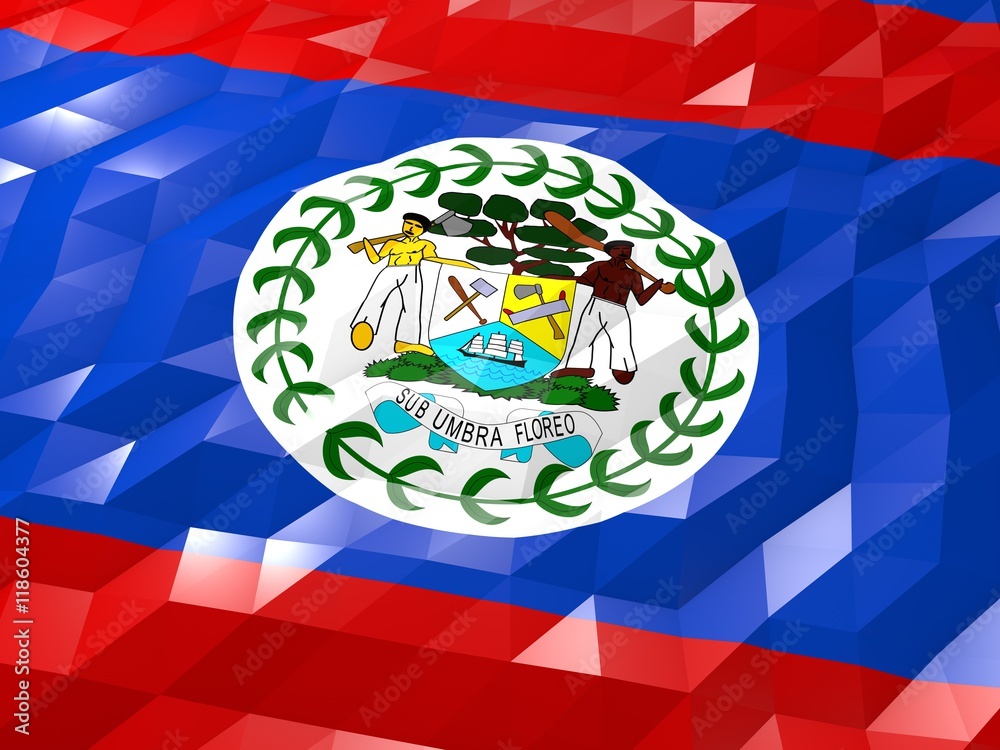 Flag of Belize 3D Wallpaper Illustration
