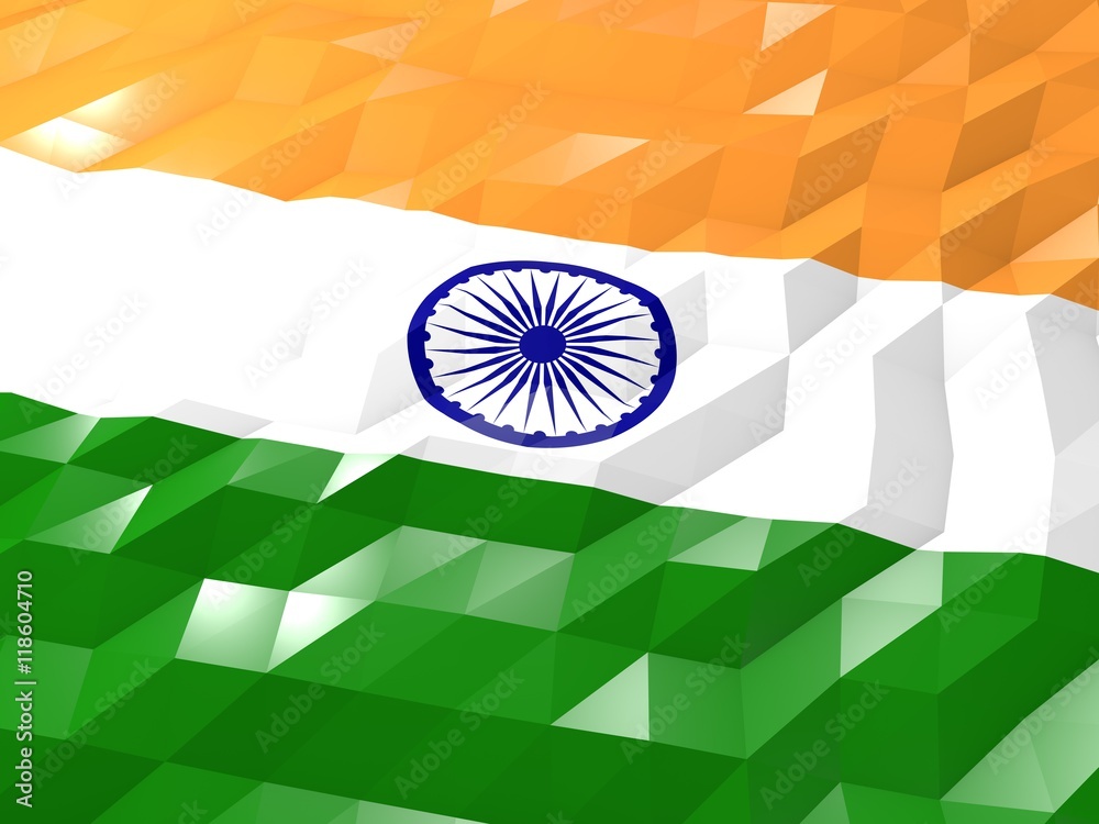 Flag of India 3D Wallpaper Illustration Stock Illustration | Adobe Stock