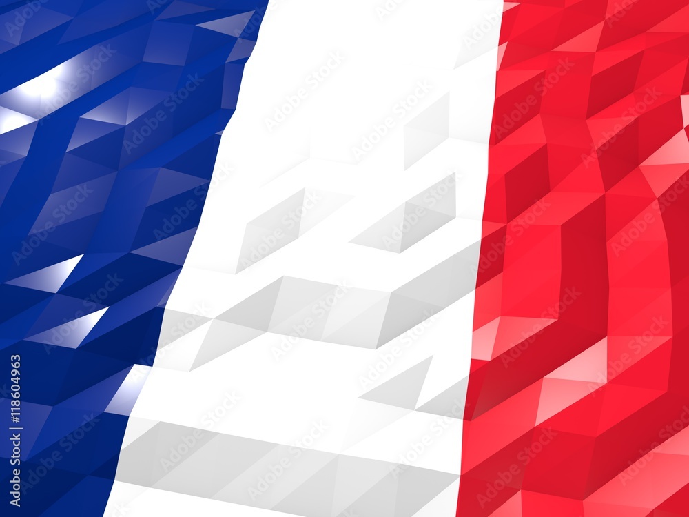 Fototapeta premium Flag of Martinique 3D Wallpaper Illustration