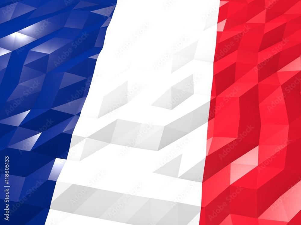 Fototapeta premium Flag of Saint Pierre and Miquelon 3D Wallpaper Illustration