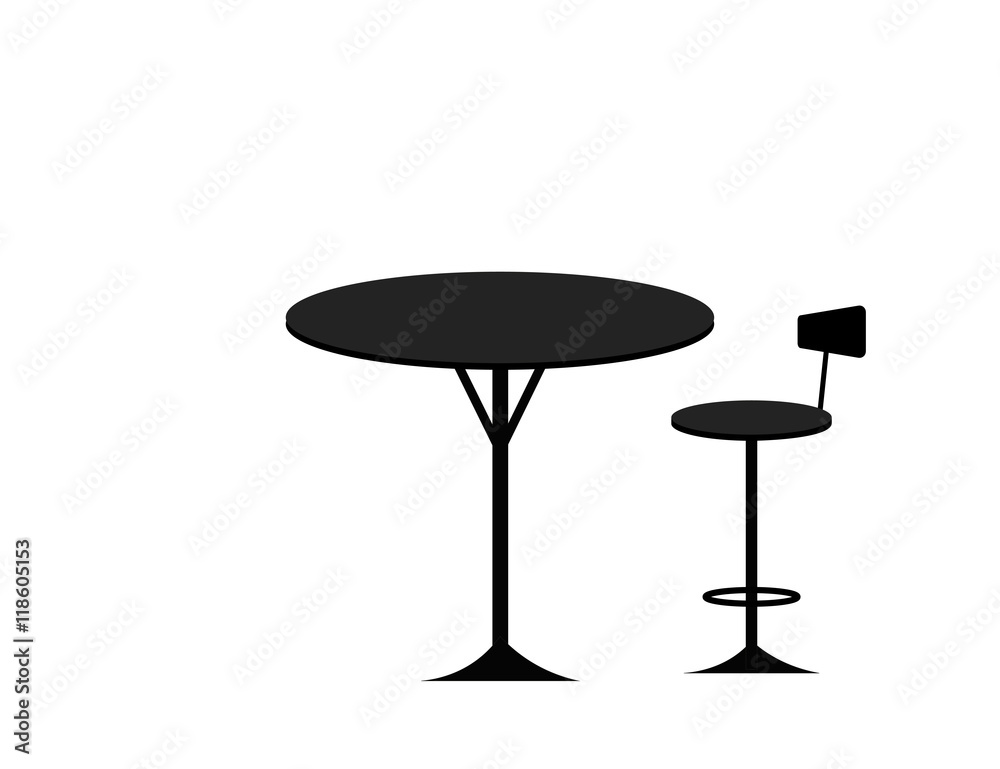 table and chair. Icon. table and chair. Icon.