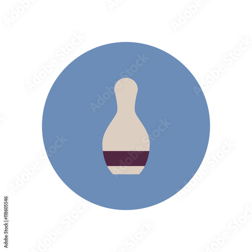 stylish icon in color circle bowling skittle 