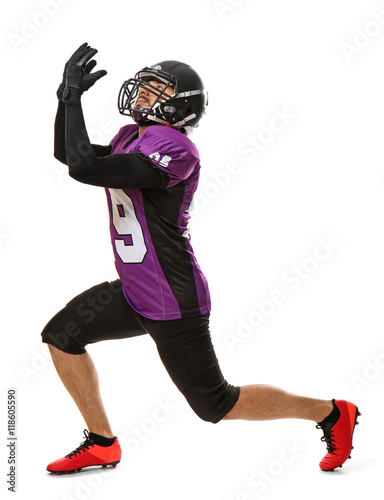 American football player on white background © Africa Studio