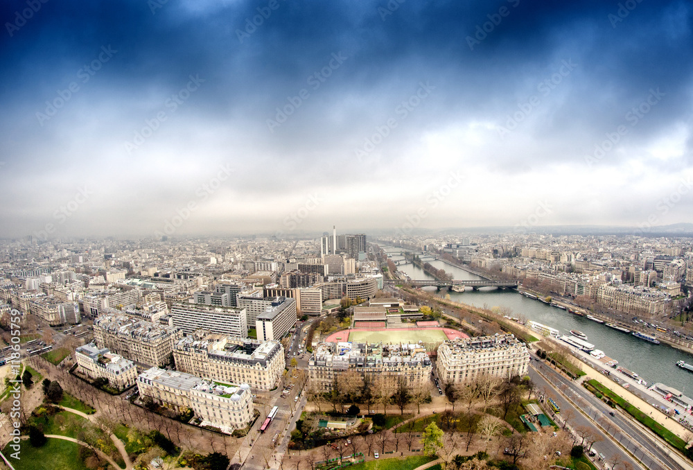 Magnificence of Paris skyline, France