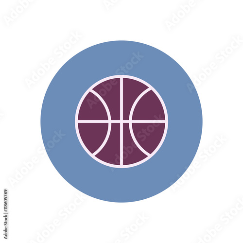 stylish icon in color circle Basketball ball 
