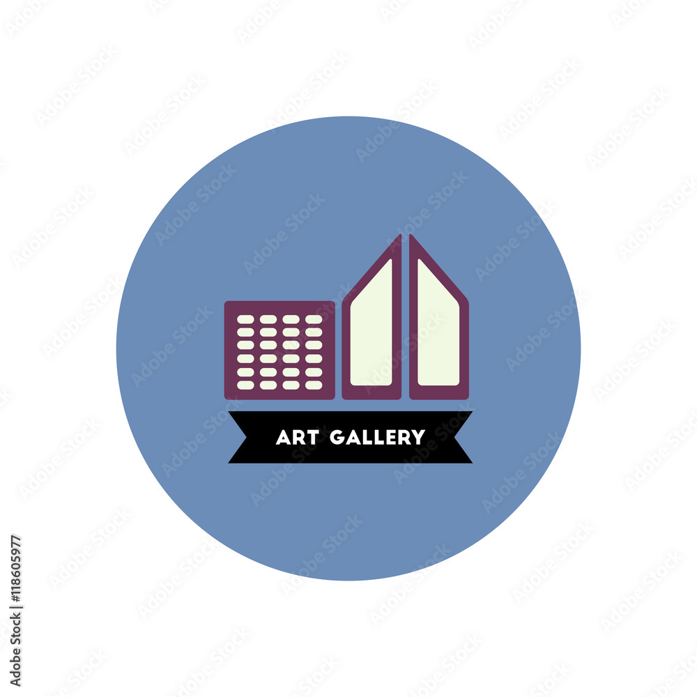 Fototapeta premium stylish icon in color circle building art gallery 