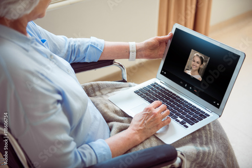 Senior woman using computer