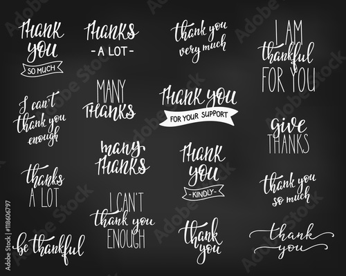 Thank you Family Positive quote lettering set