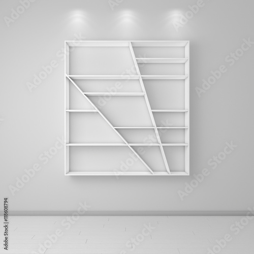 3d rendered modern shelves.