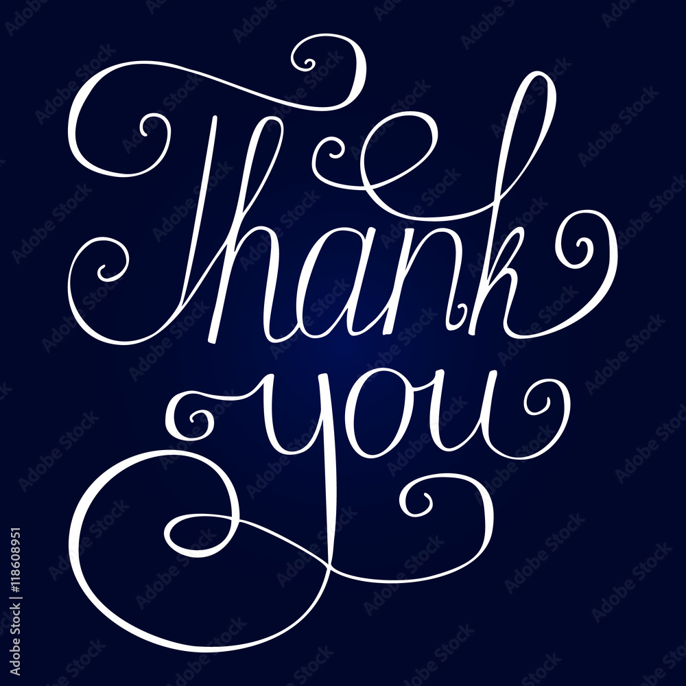 Hand lettering thank you vector Hand lettering thank you vector