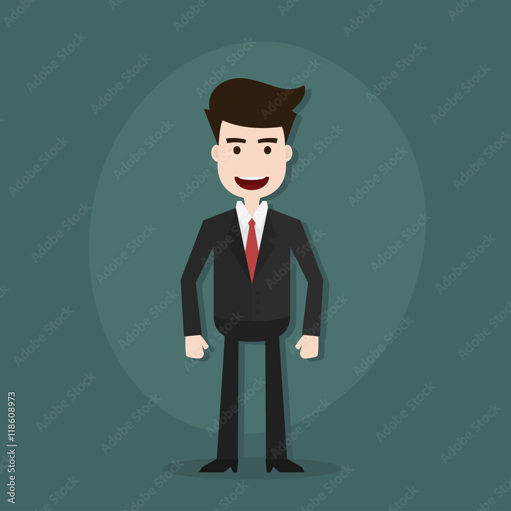 Cartoon illustration of a young businessman.