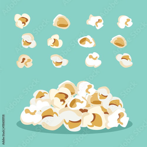 set of popcorn vector flat  design