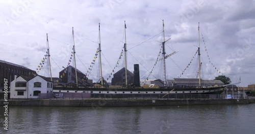 Time lapse view of SS Great Britain, a famous passenger steamship in Bristol photo