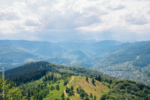 Fototapeta Naklejka Na Ścianę i Meble -  Bird's eye view of Carpathian mountains