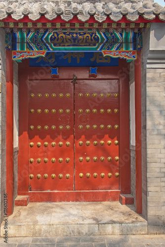 Old wooden door in China