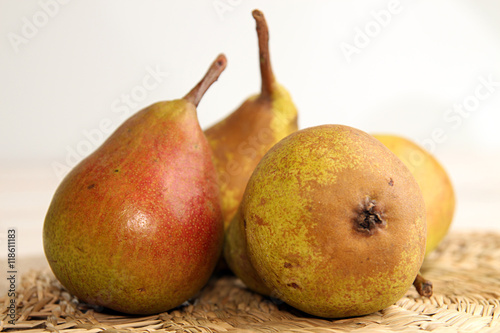 Homegrown pears from rural garden