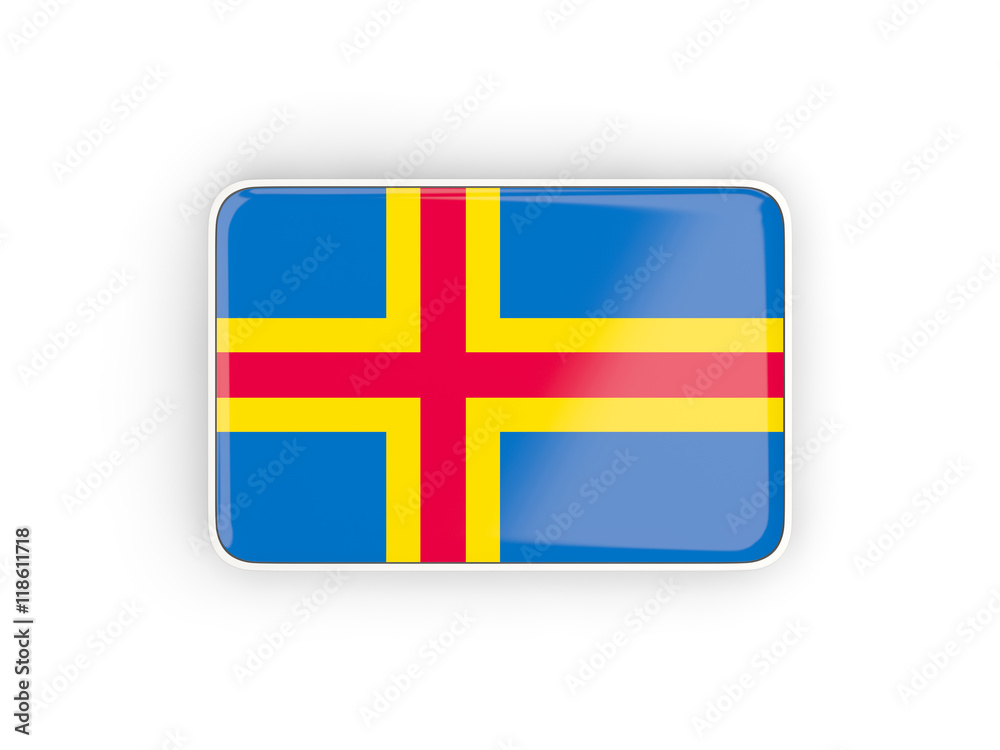 Obraz premium Flag of aland islands, rectangular icon