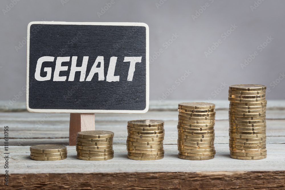Gehalt auf Schild, Geld Wachstum