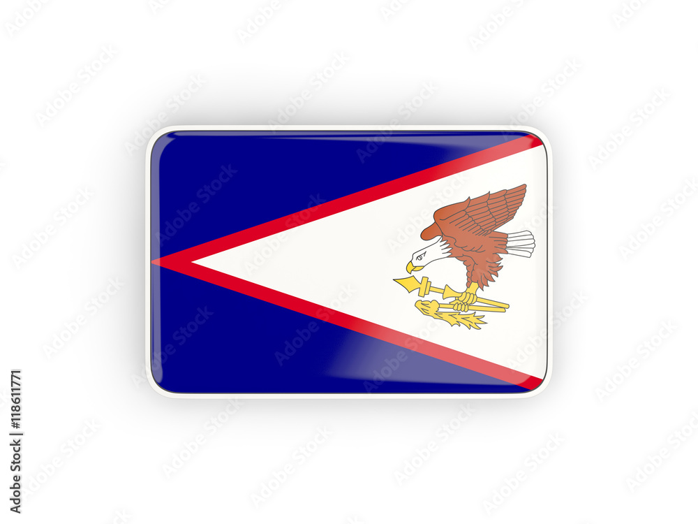 Fototapeta premium Flag of american samoa, rectangular icon